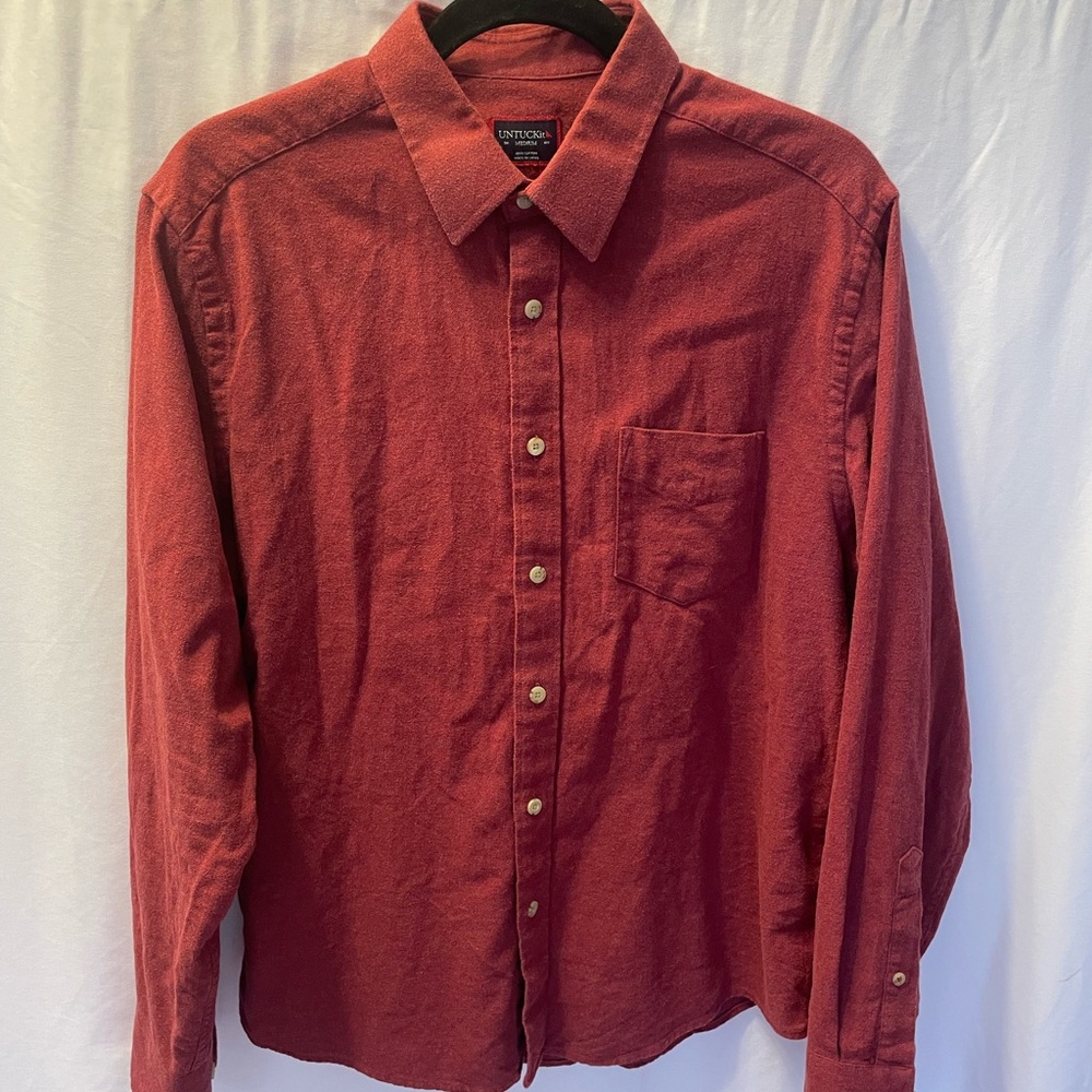 UNTUCKit Long Sleeve Button‎ Front Shirt Medium Brushed Cotton Preppy Academia